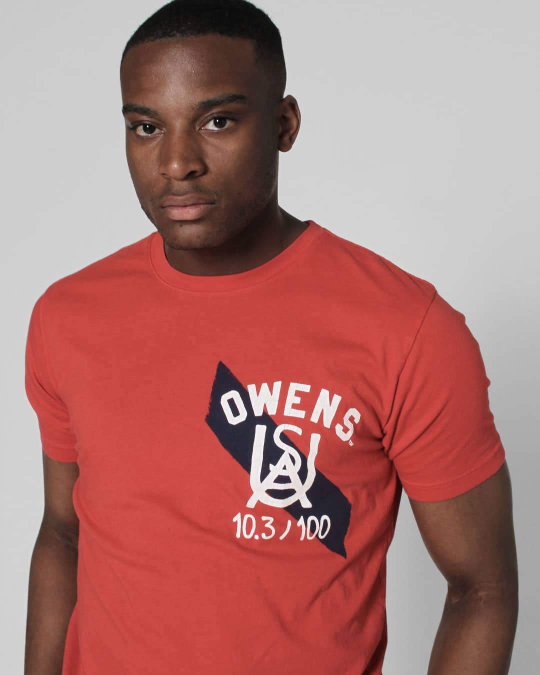 Jesse Owens Ground Breakers Red Tee - Roots of Inc dba Roots of Fight