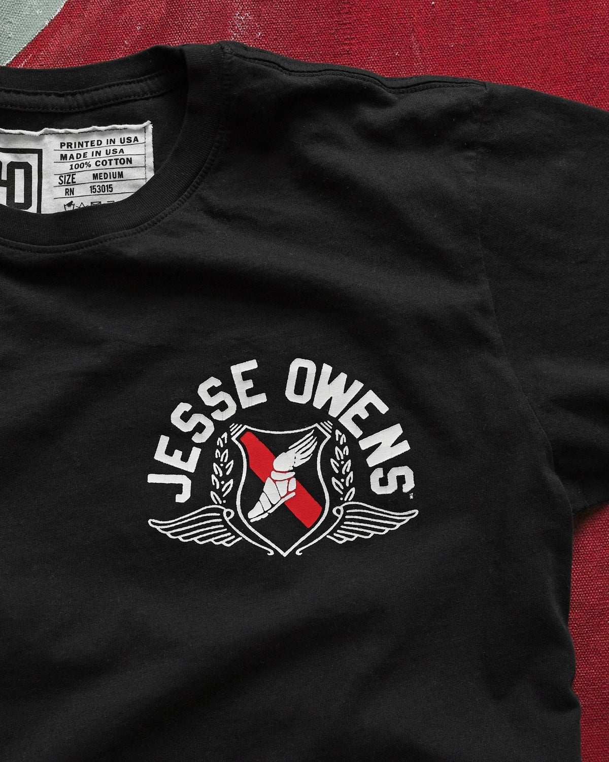 Jesse Owens The Buckeye Bullet Black Tee - Roots of Fight Canada
