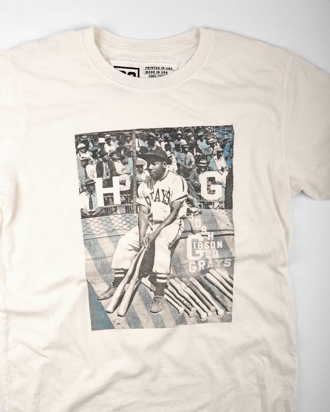 Josh Gibson HG Vintage White Tee - Roots of Fight