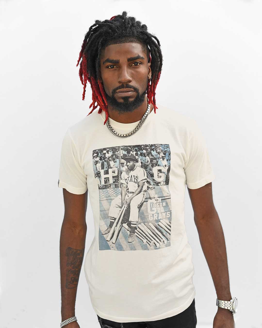 Josh Gibson HG Vintage White Tee - Roots of Fight