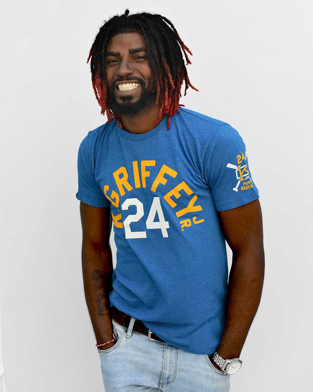 Ken Griffey Jr. &quot;Fun Playing&quot; Quote Blue Tee - Roots of Fight Canada