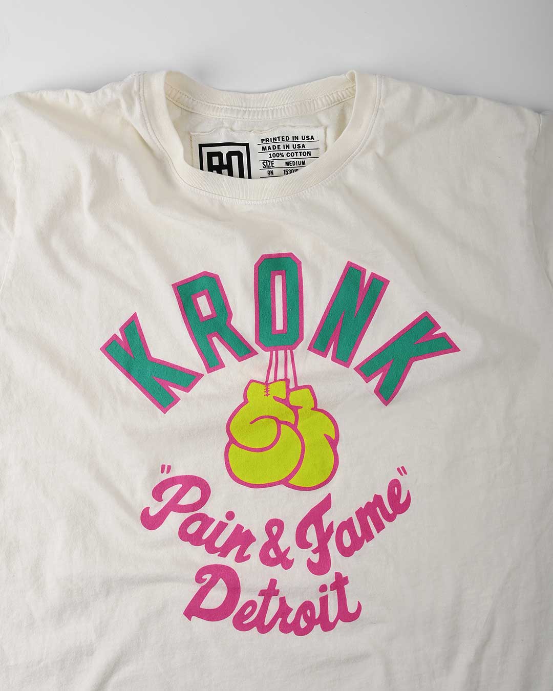 Kronk Pain &amp; Fame White Tee - Roots of Fight Canada