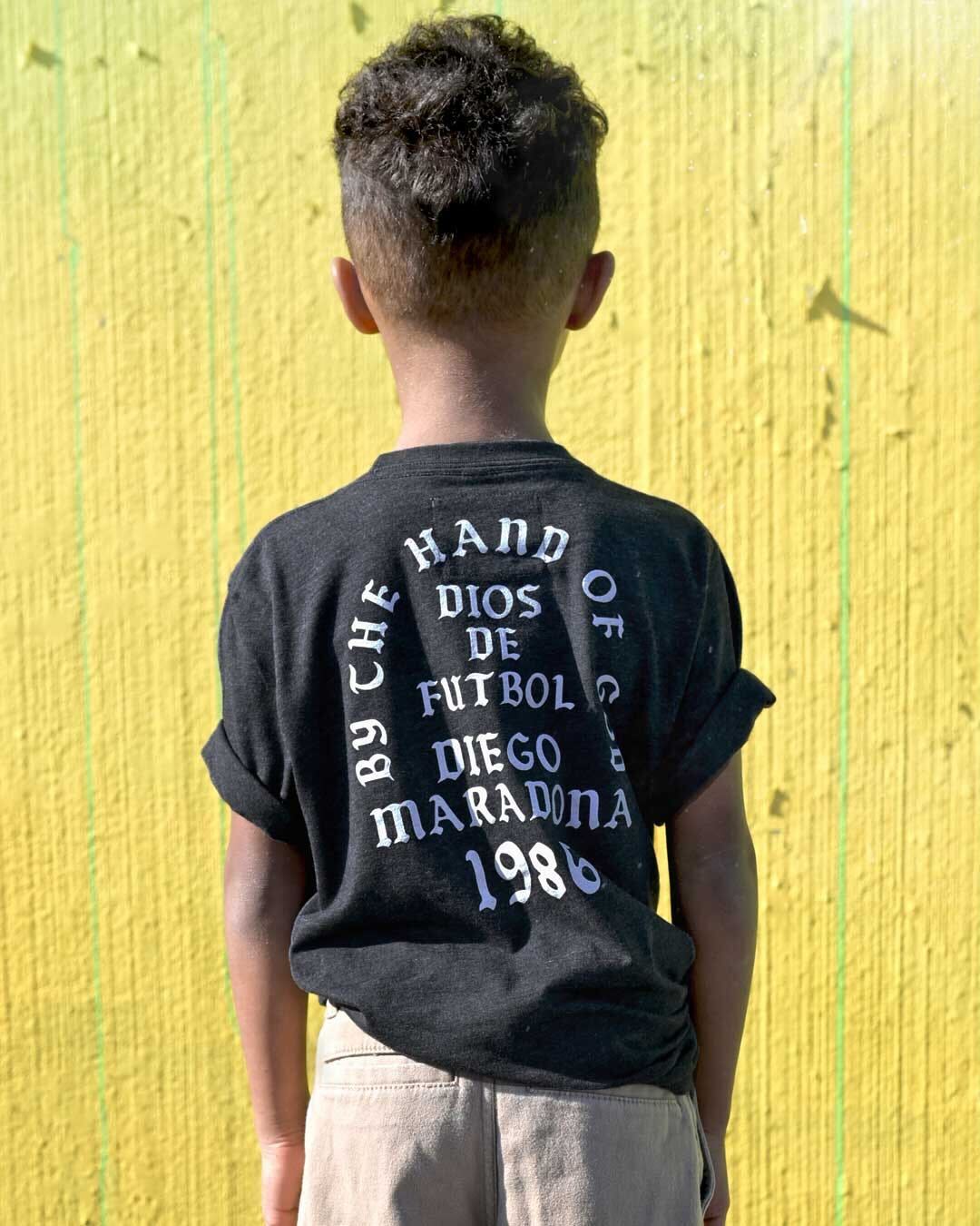 Maradona Hand of God Black Kid&#39;s Tee - Roots of Fight Canada