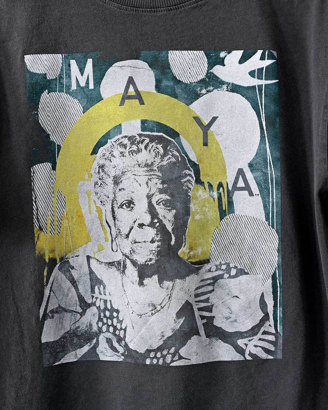 Maya Angelou Photo Black Women&#39;s Tee - Roots of Fight Canada