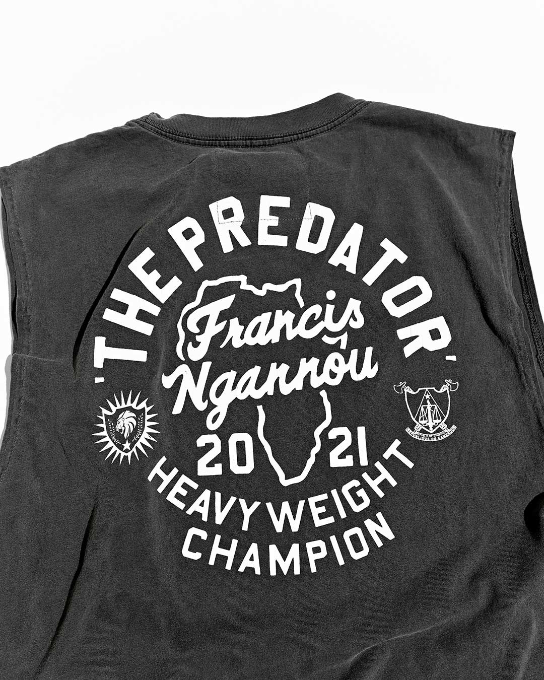 Ngannou 'The Predator' Black Muscle Tee - Roots of Fight Canada