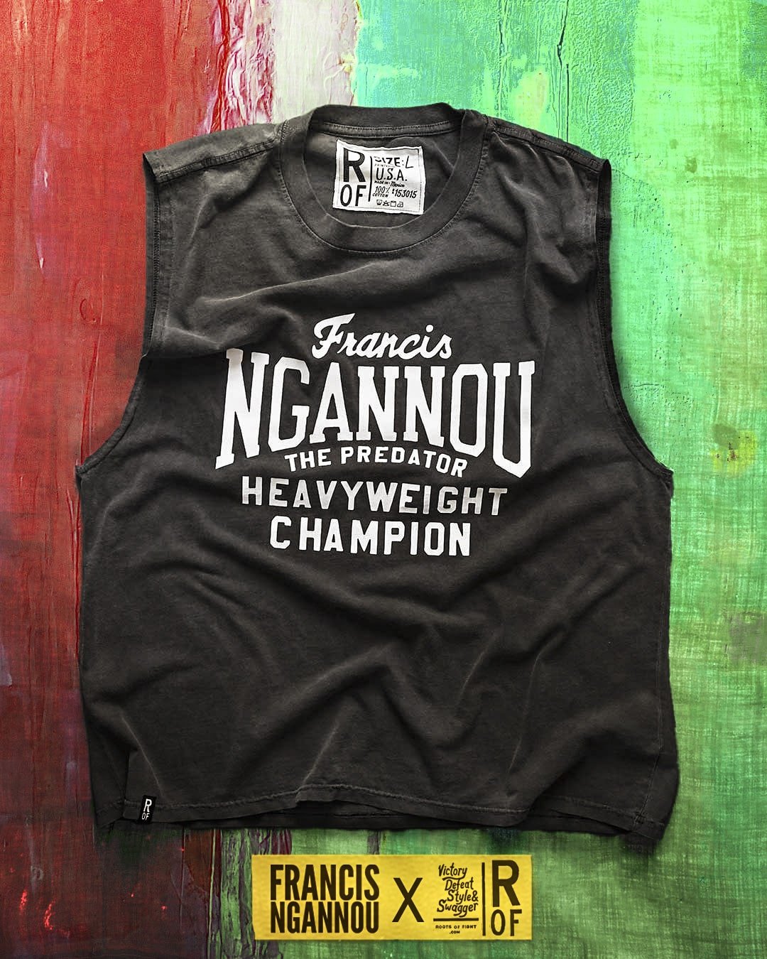 Ngannou &#39;The Predator&#39; Black Muscle Tee - Roots of Fight Canada