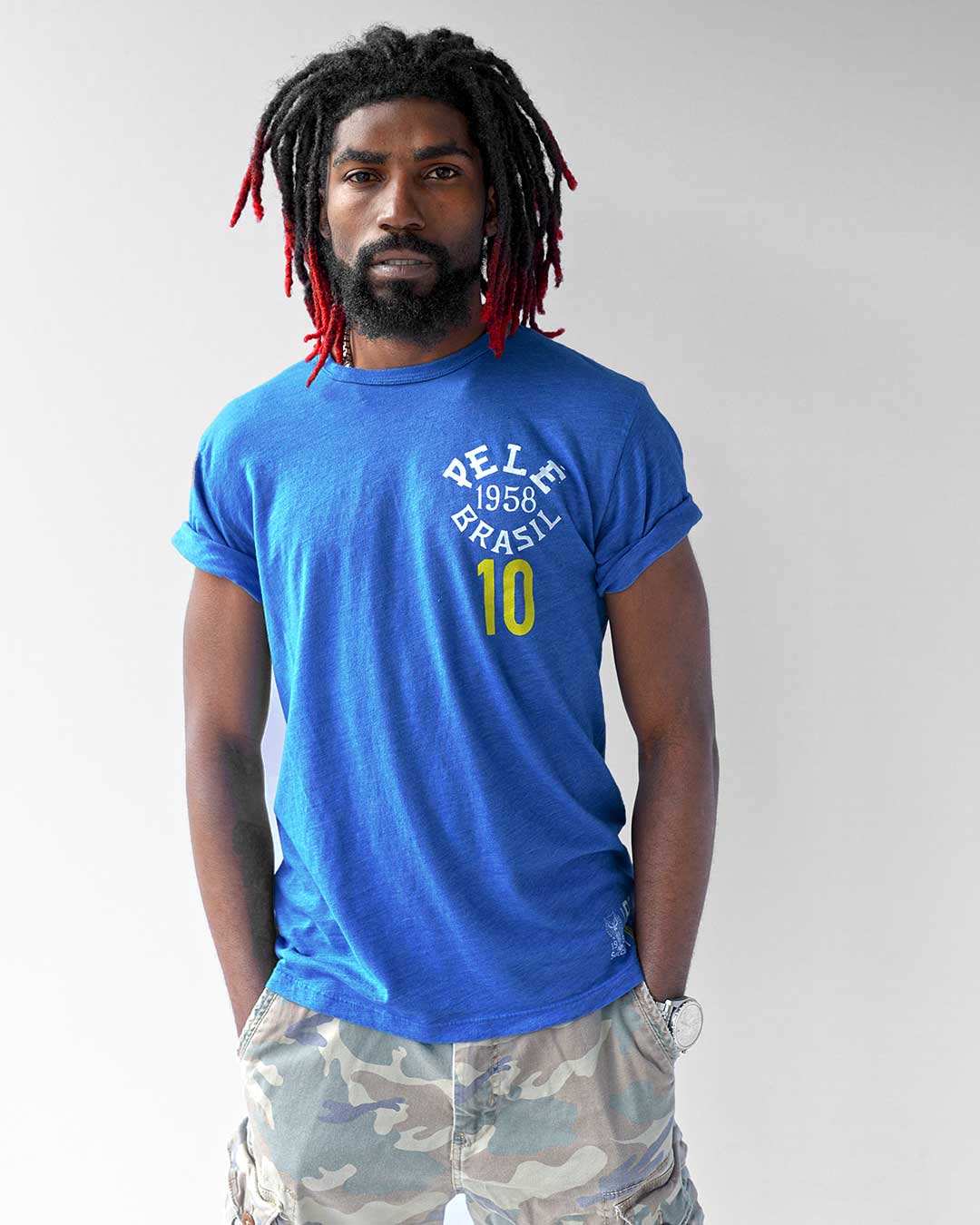 Pelé 1958 Brasil Blue Tee - Roots of Fight