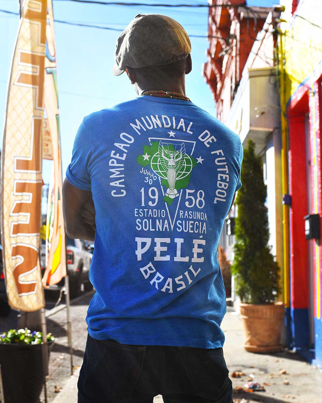 Pelé 1958 Brasil Blue Tee - Roots of Fight