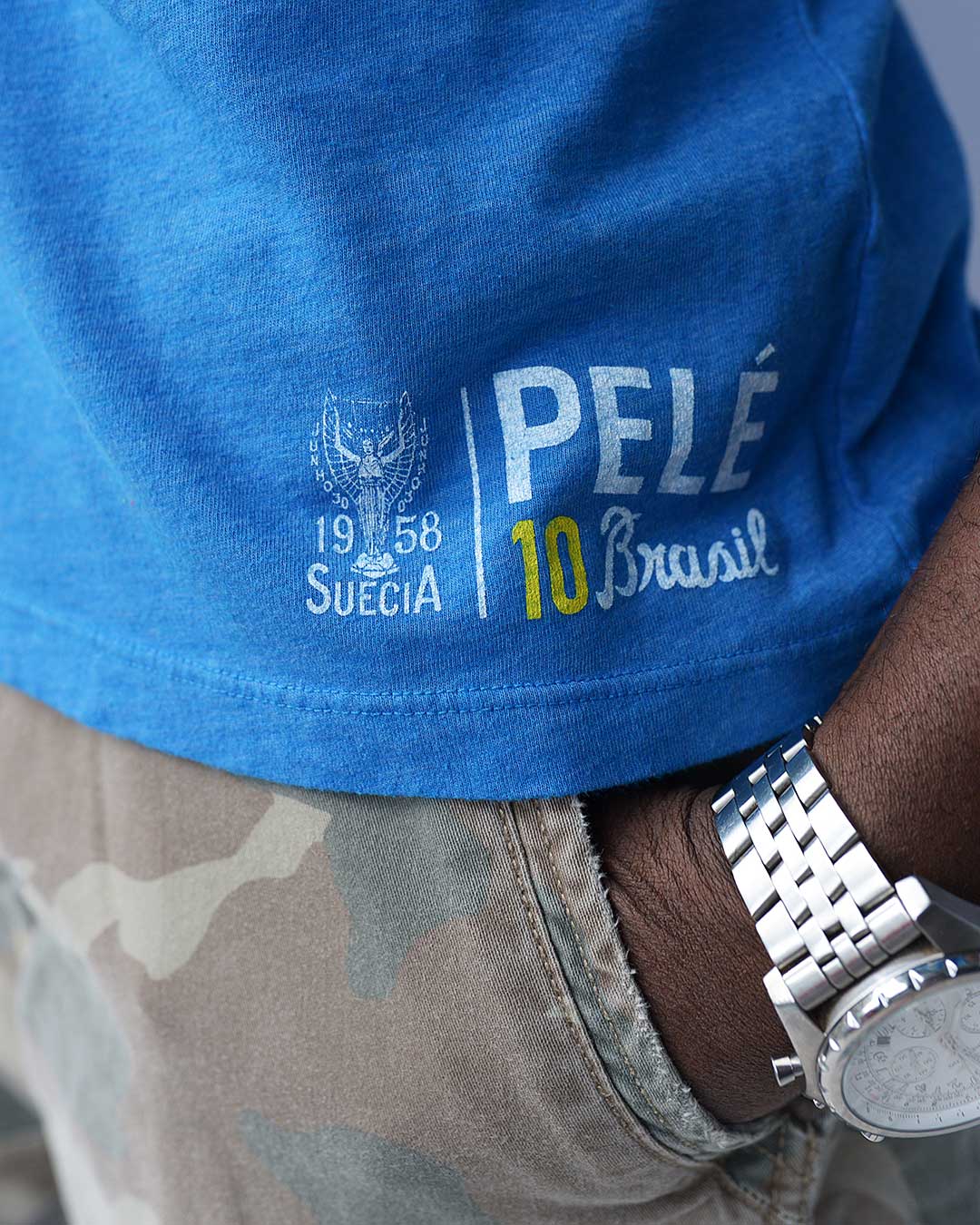 Pelé 1958 Brasil Blue Tee - Roots of Fight