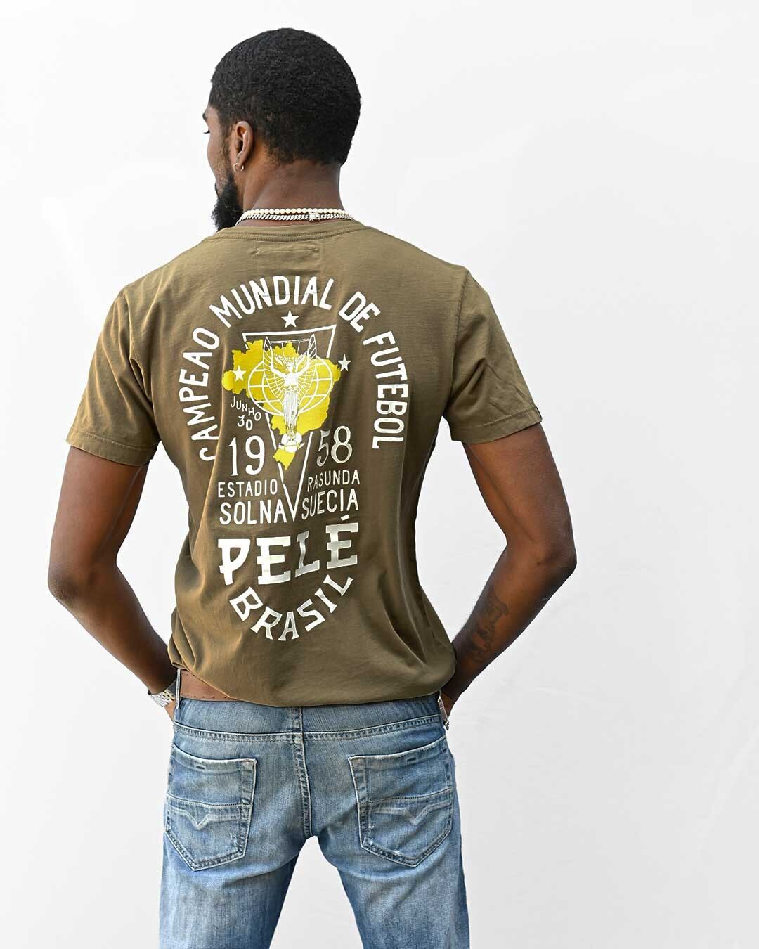Pelé 1958 Brasil Olive Tee - Roots of Fight Canada