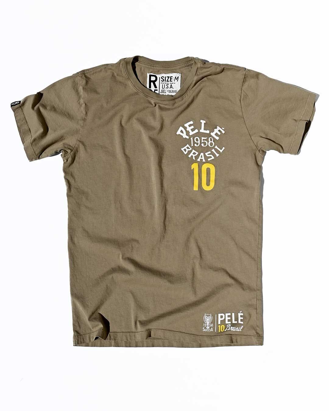 Pelé 1958 Brasil Olive Tee - Roots of Fight Canada