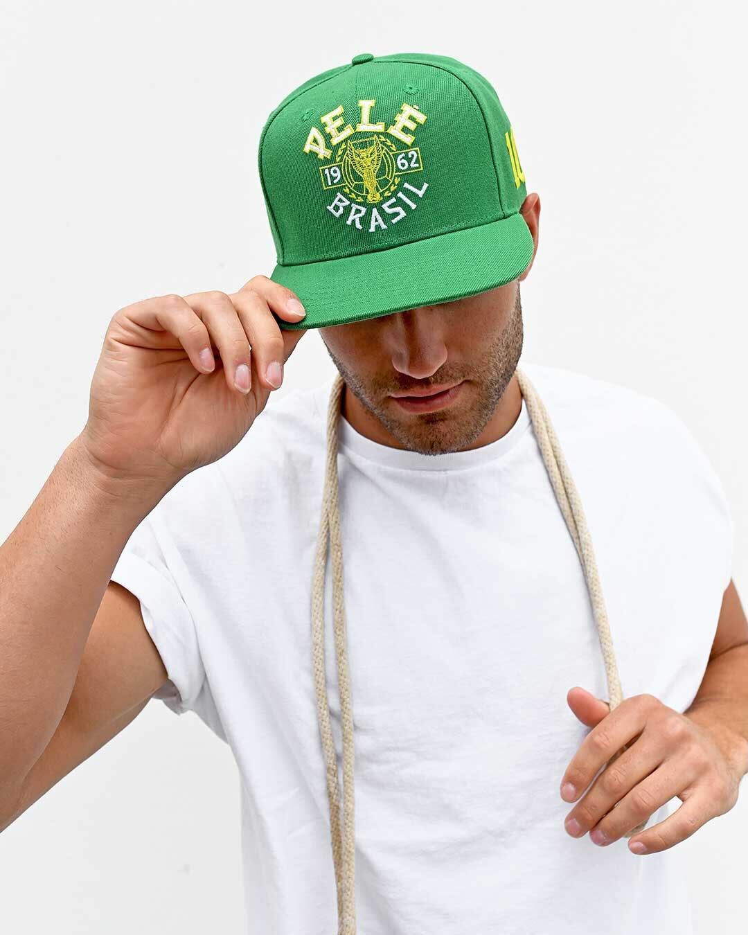 Pelé 1962 Brasil Green Snapback Hat - Roots of Fight Canada