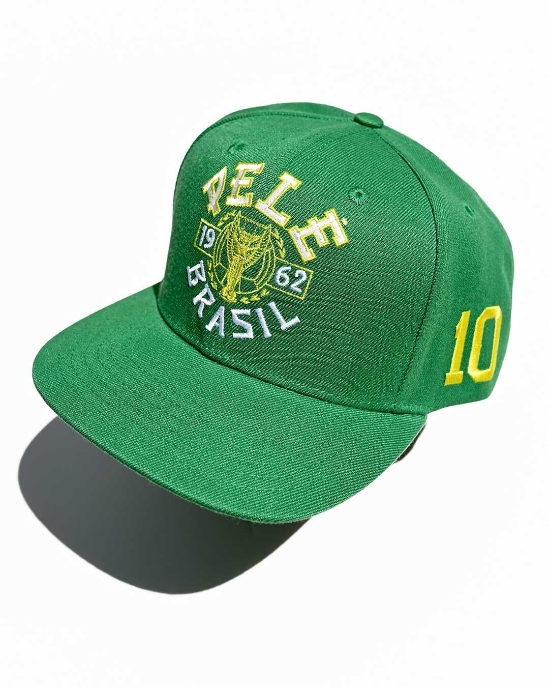Pelé 1962 Brasil Green Snapback Hat - Roots of Fight Canada