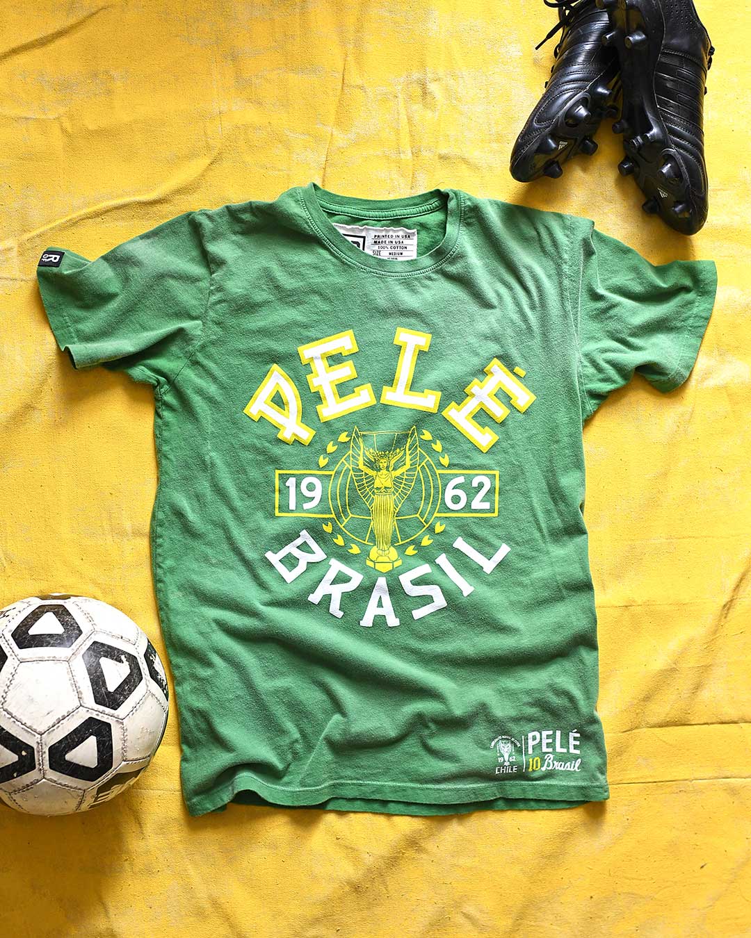 Pelé 1962 Brasil Green Tee - Roots of Fight