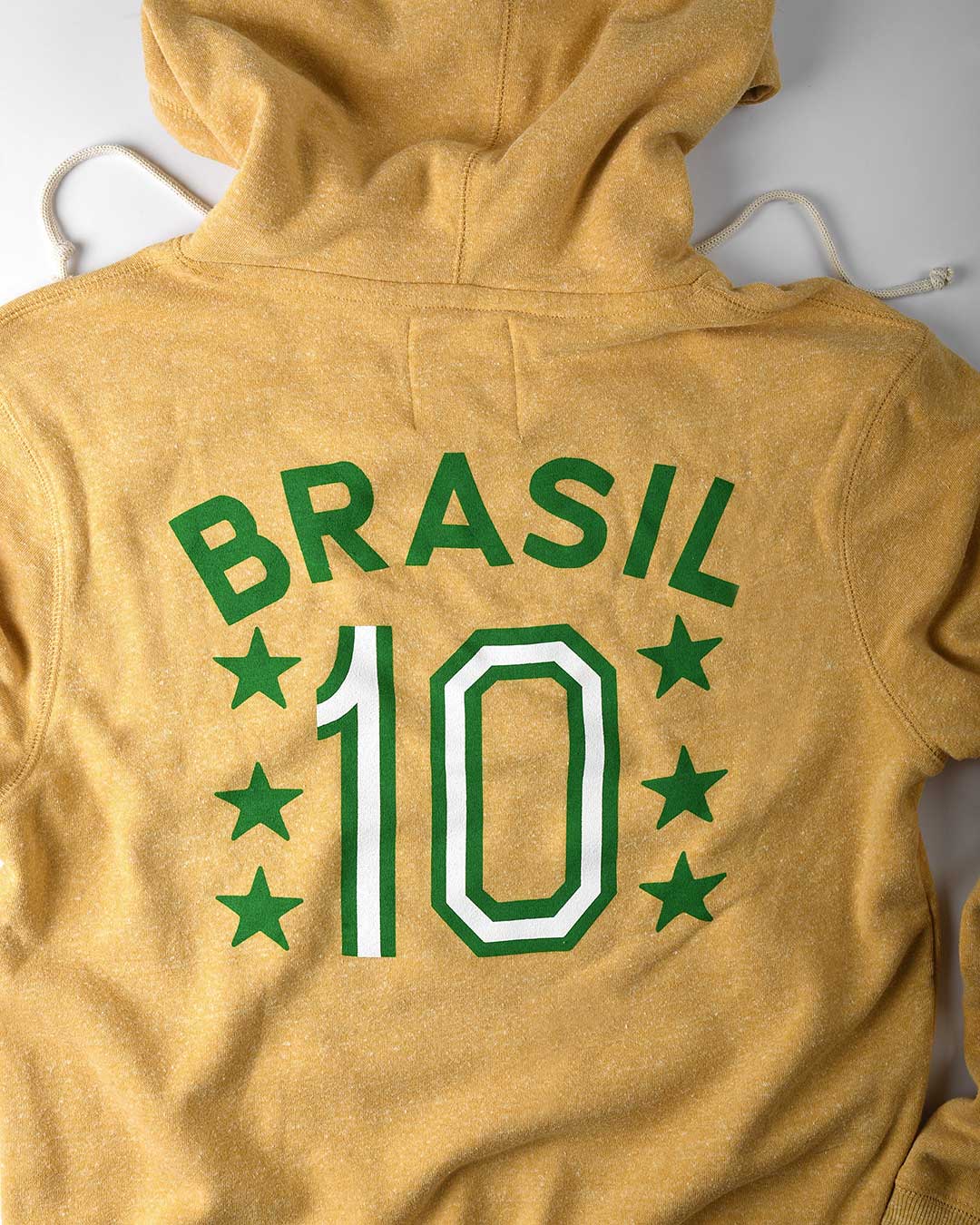 Pelé Brasil #10 Yellow Pullover Hoody - Roots of Fight