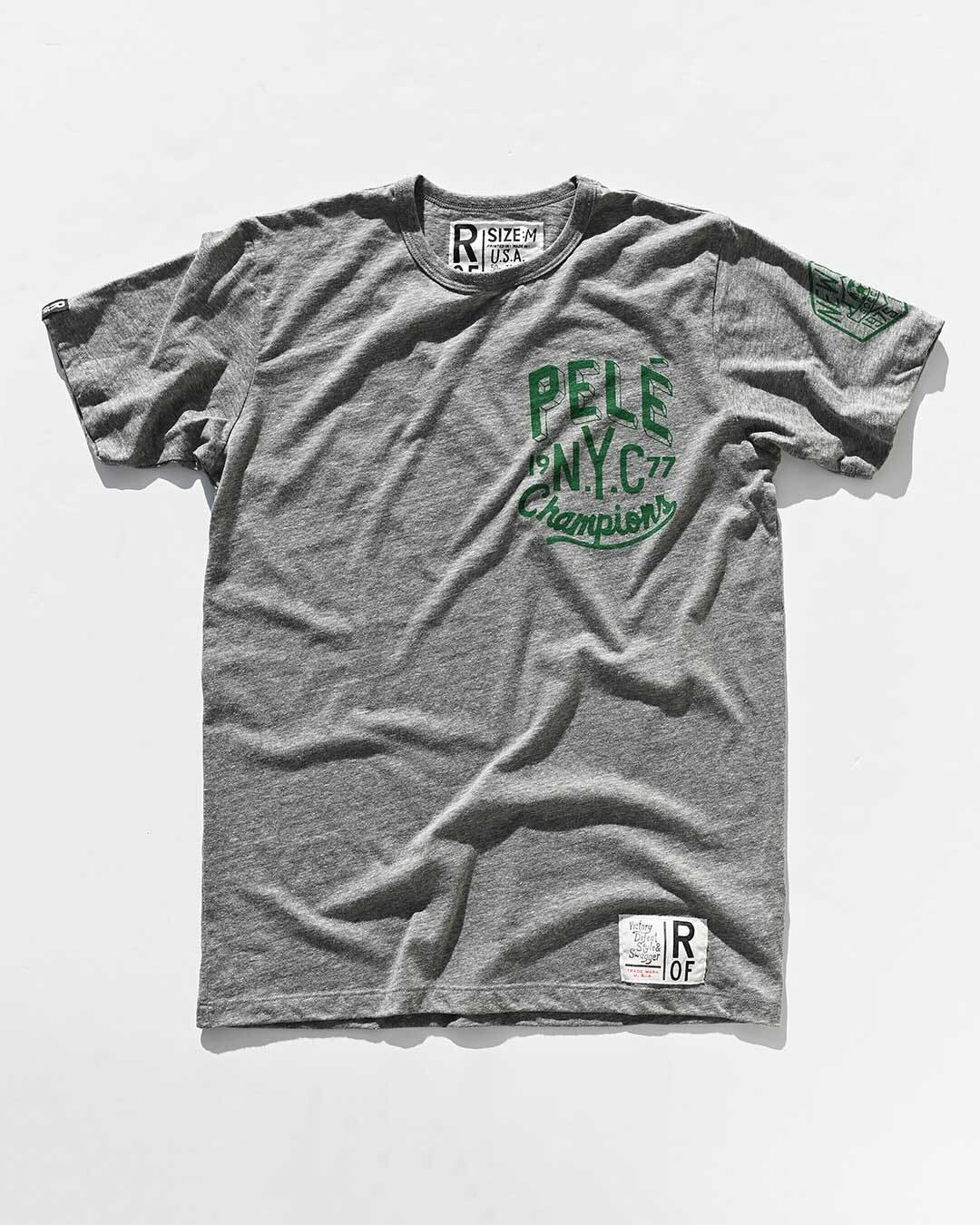 Pelé NYC Champ 1977 Grey Tee - Roots of Fight Canada