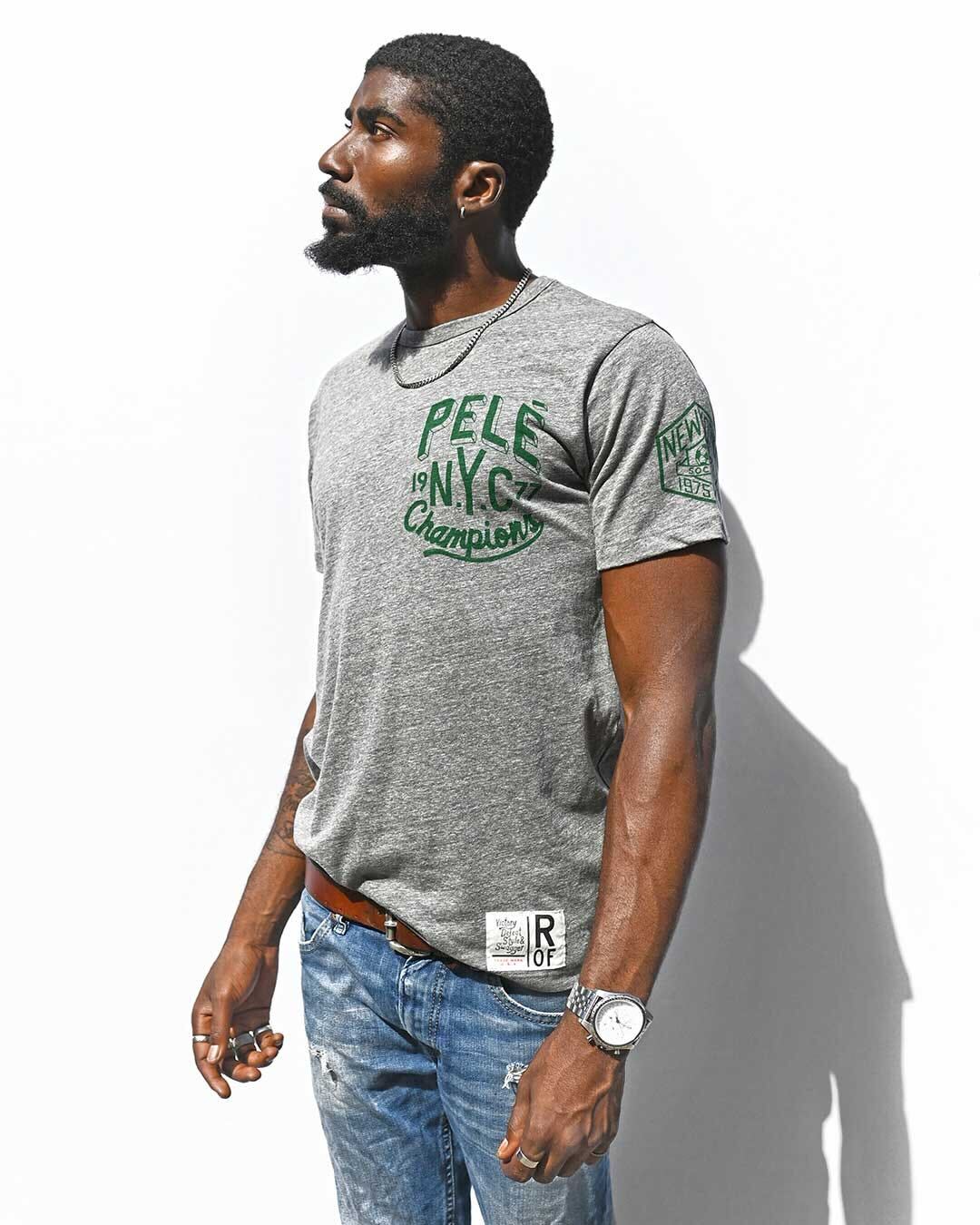 Pelé NYC Champ 1977 Grey Tee - Roots of Fight Canada