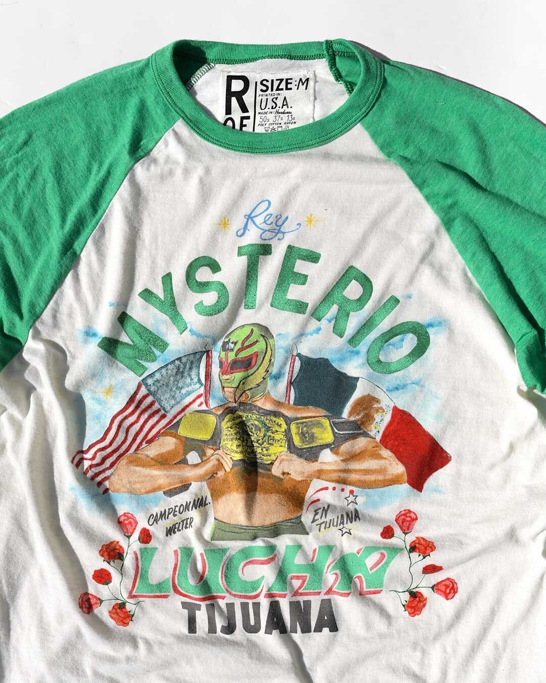 Rey Mysterio Lucha Green Raglan - Roots of Fight Canada