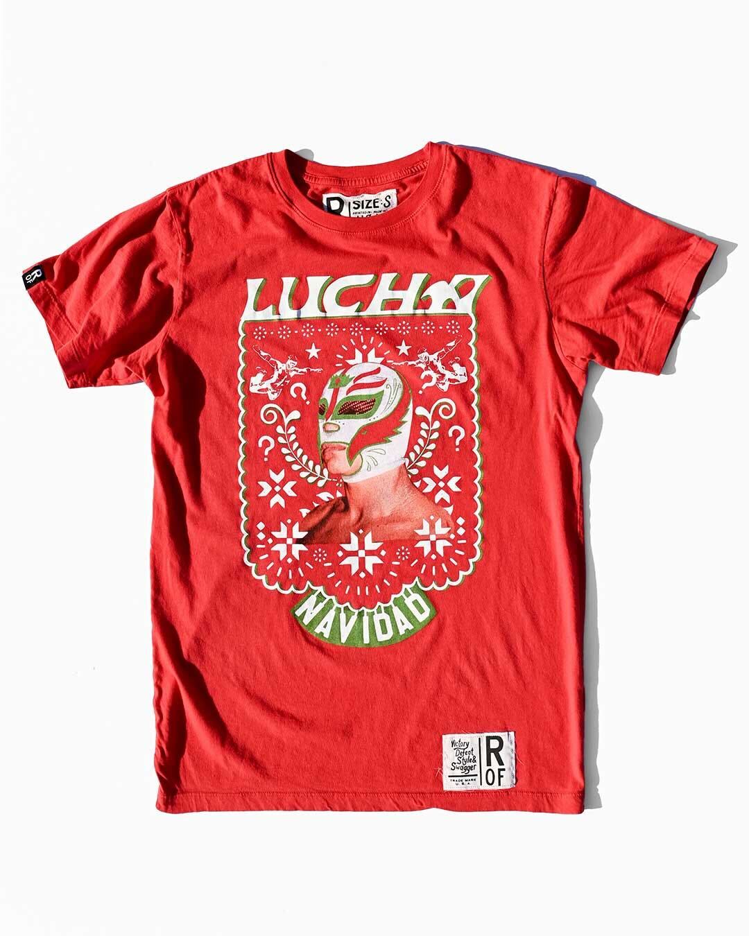 Rey Mysterio Navidad Red Tee - Roots of Fight Canada