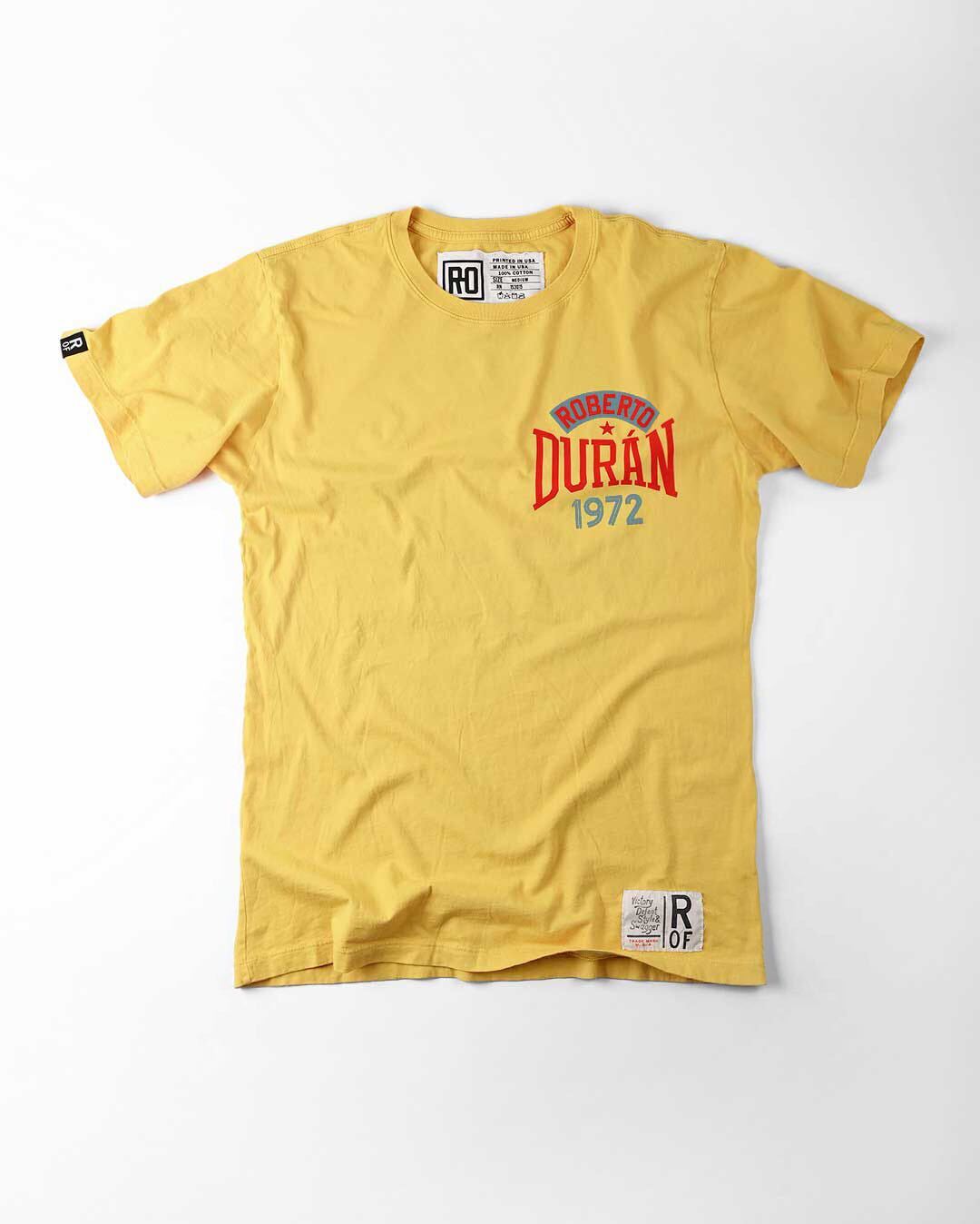 Roberto Duran 1972 Champ Yellow Tee - Roots of Fight Canada