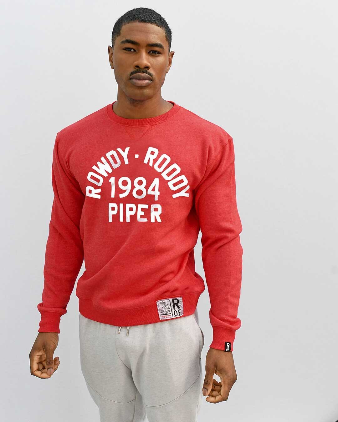 Rowdy Roddy Piper &#39;84 Red Sweatshirt - Roots of Fight Canada
