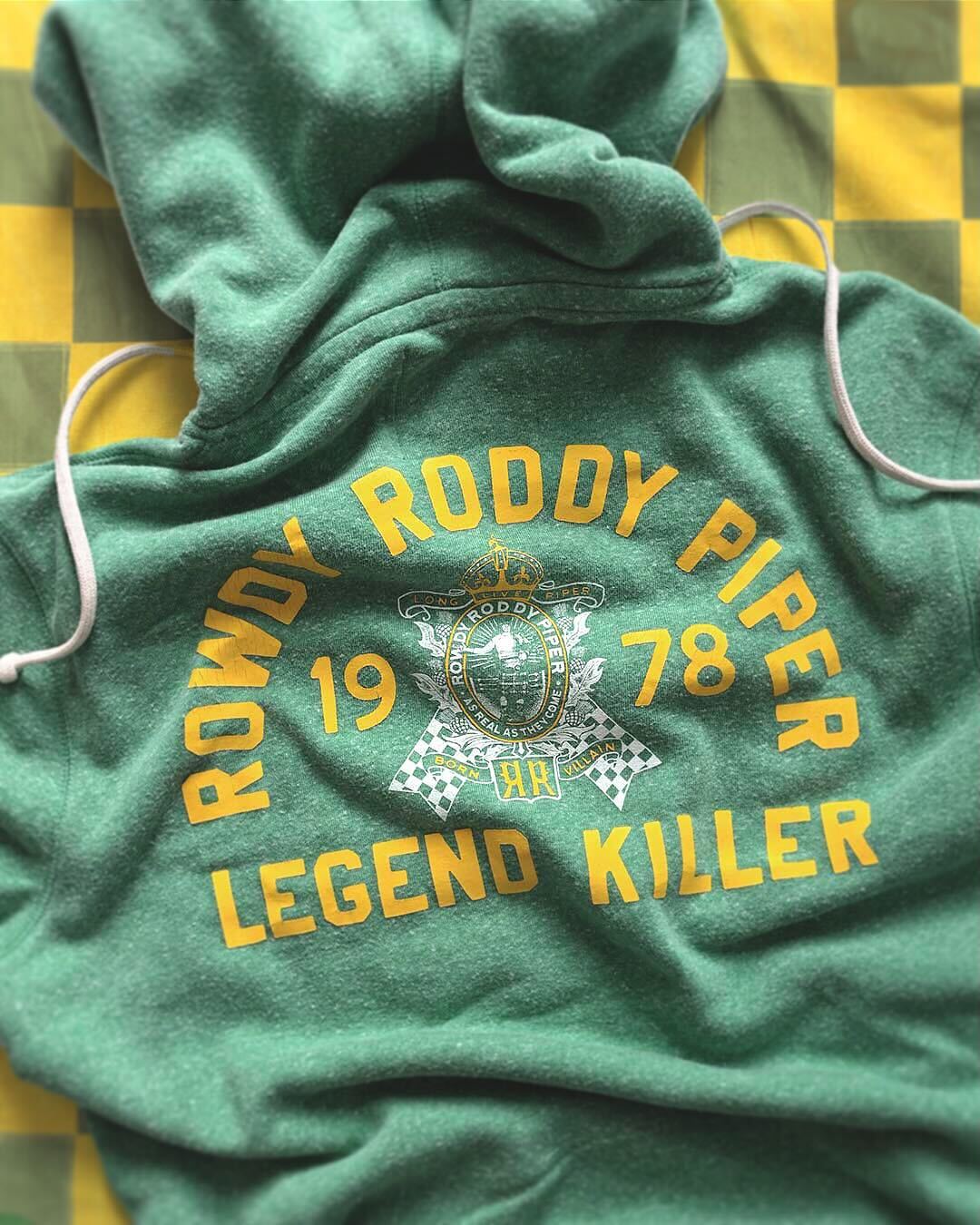 Rowdy Roddy Piper Born Villain Green PO Hoody - Roots of Fight Canada
