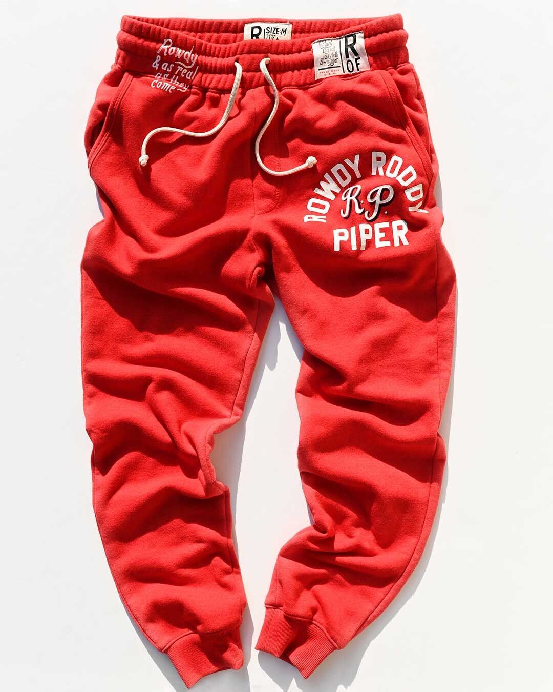 Rowdy Roddy Piper Red Sweatpants - Roots of Fight Canada