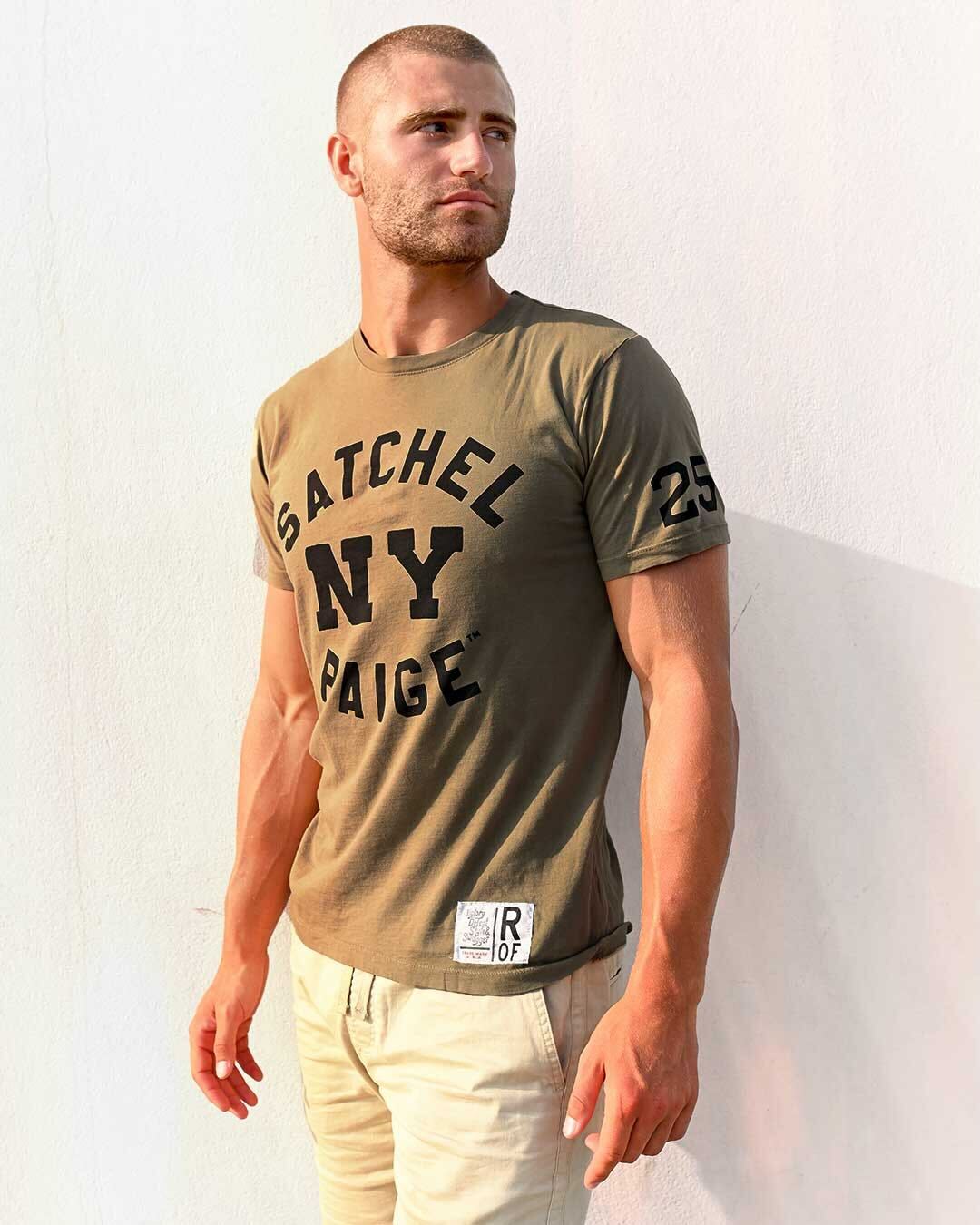 Satchel Paige #24 NY Olive Tee - Roots of Fight Canada