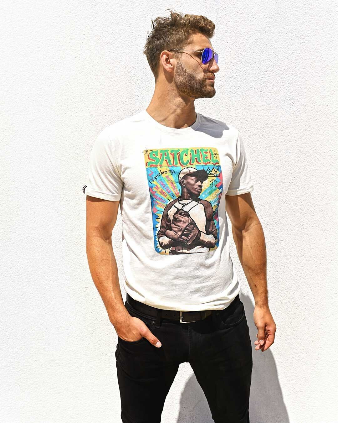 Satchel Paige Mural White Tee - Roots of Fight Canada