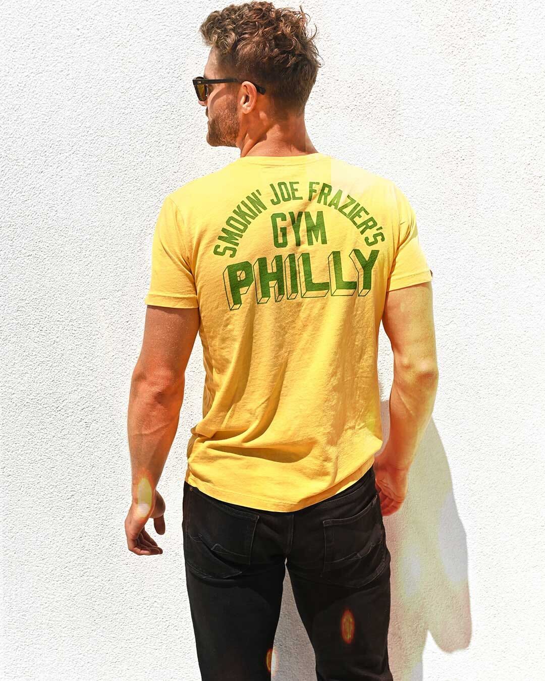 Smokin&#39; Joe Frazier&#39;s Gym Yellow Tee - Roots of Fight Canada