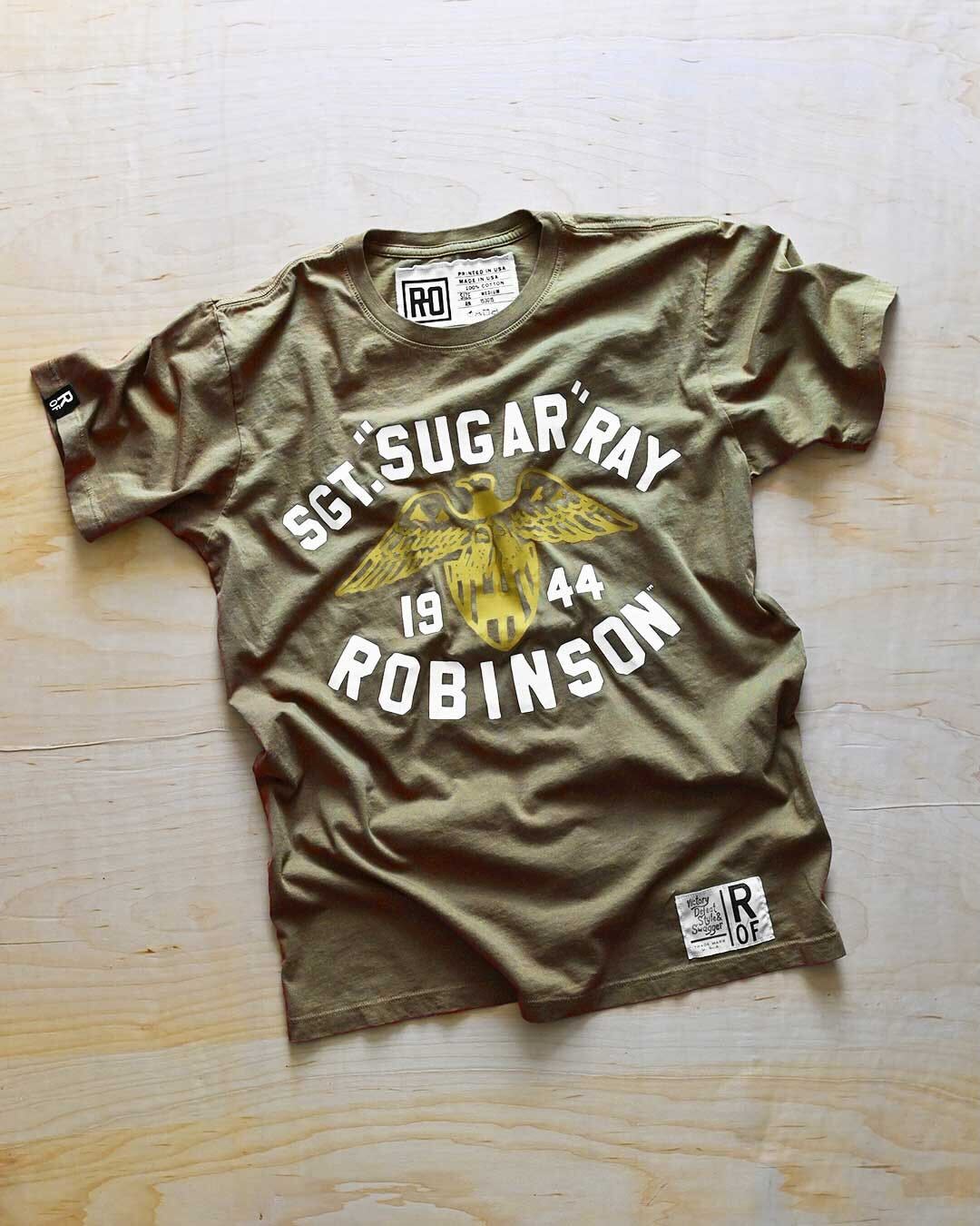 Sugar Ray Robinson Army Boxing Olive Tee - Roots of Fight Canada