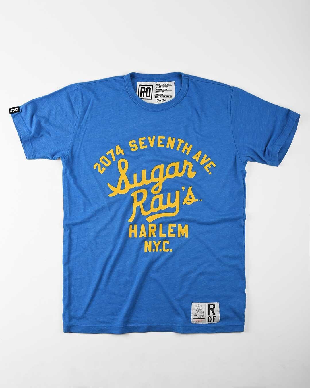 Sugar Ray Robinson Script Blue Tee - Roots of Fight Canada