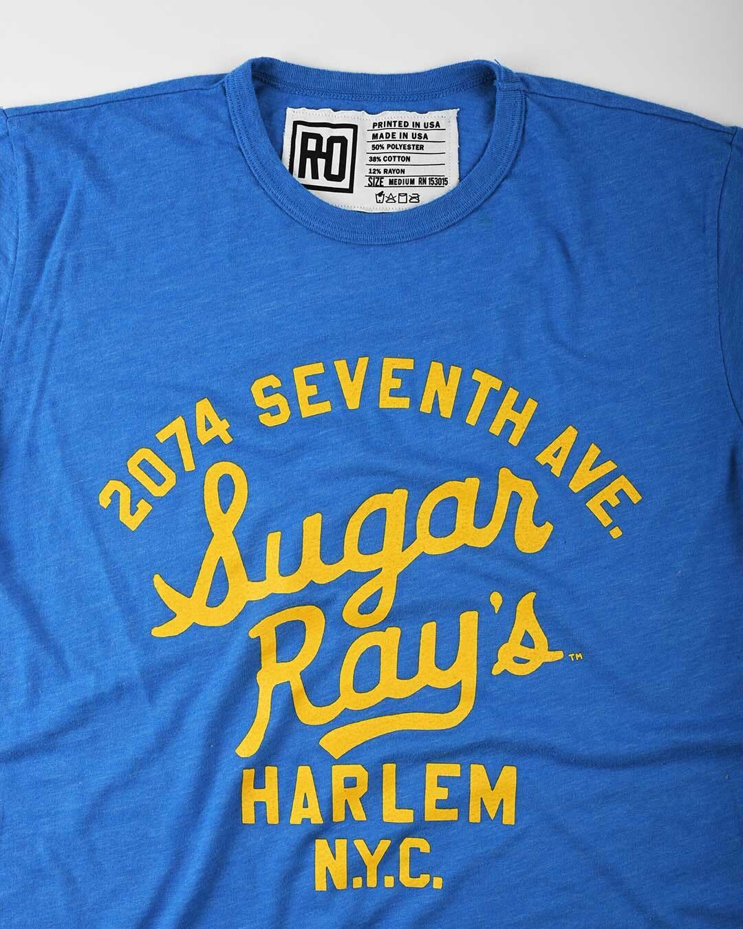 Sugar Ray Robinson Script Blue Tee - Roots of Fight Canada