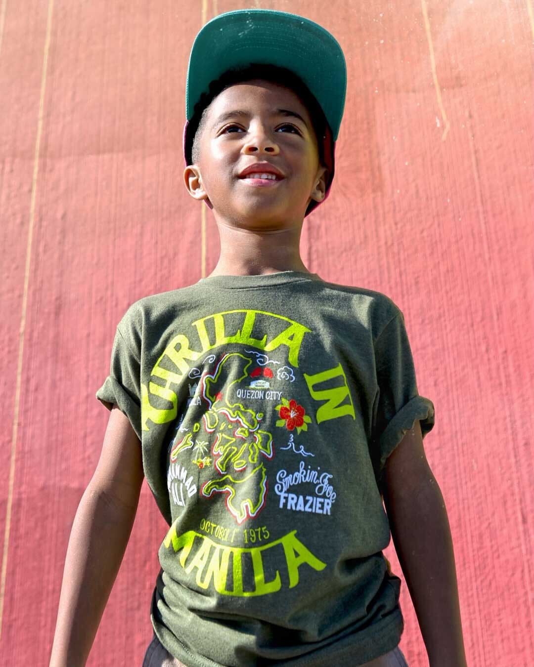 Thrilla in Manila Olive Kid&#39;s Tee - Roots of Fight Canada