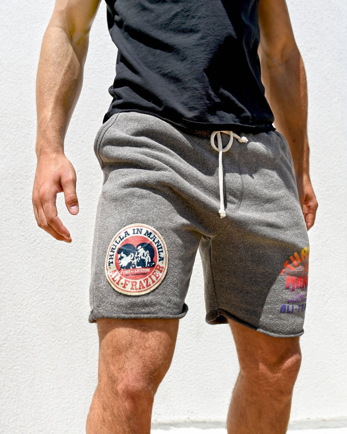 Thrilla in Manila Tribute Grey Shorts - Roots of Fight Canada