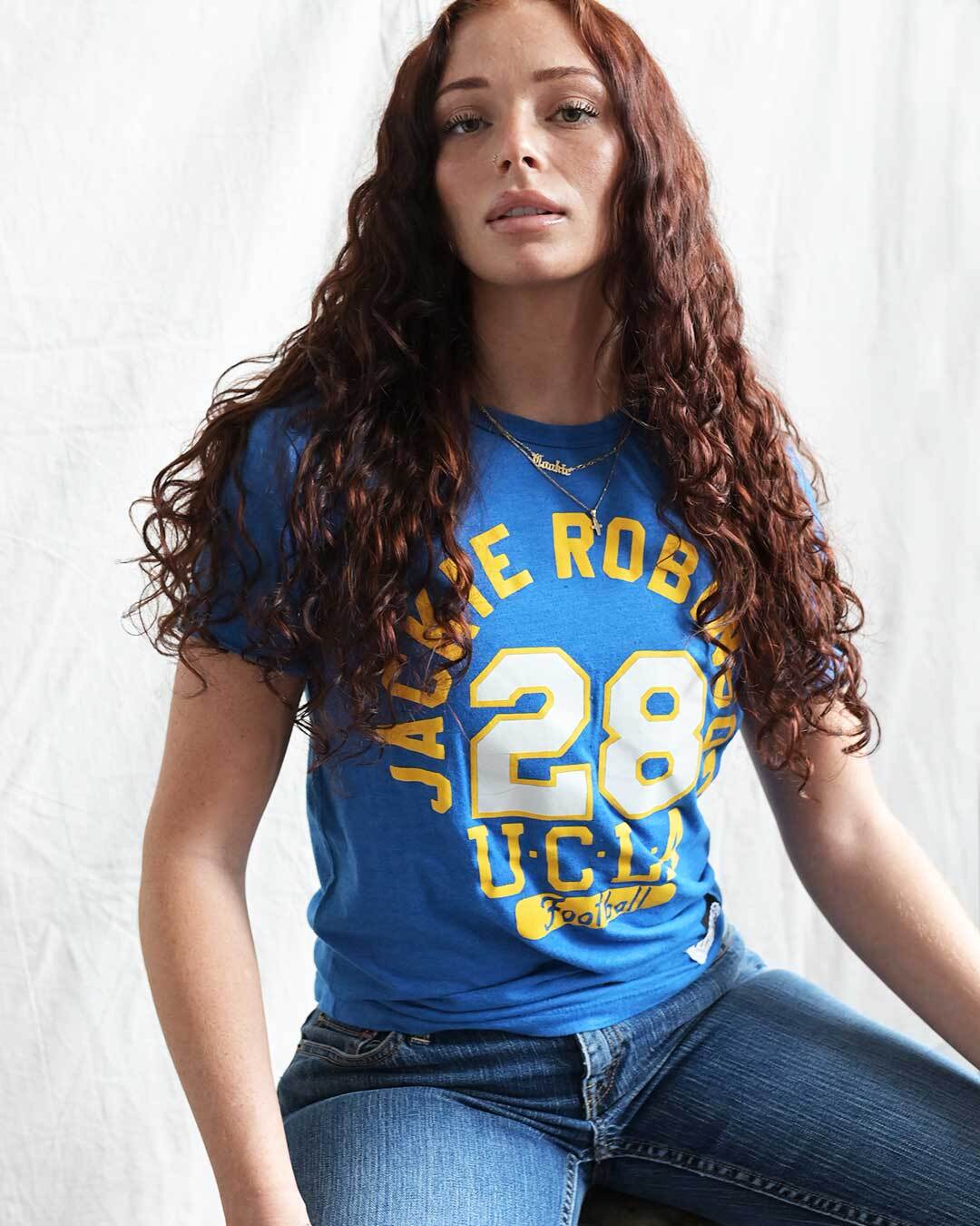 UCLA - Jackie Robinson Football Blue Tee - Roots of Fight Canada