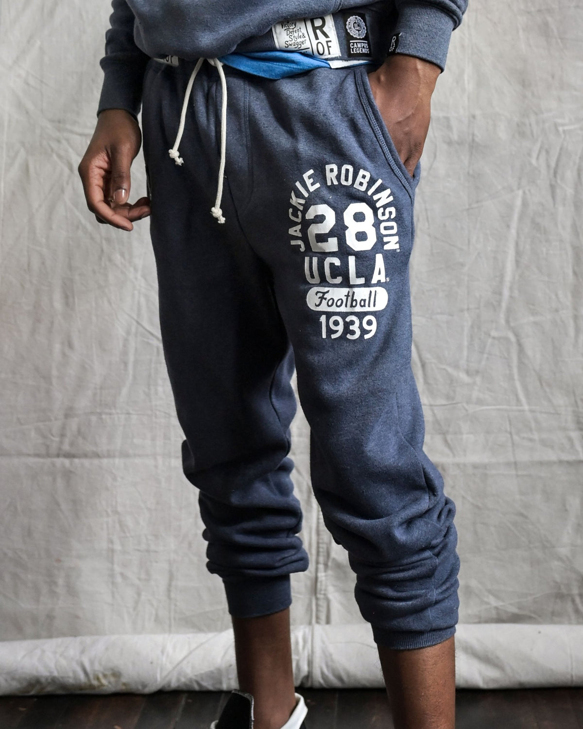 UCLA - Jackie Robinson Football Navy Sweatpants - Roots of Fight Canada