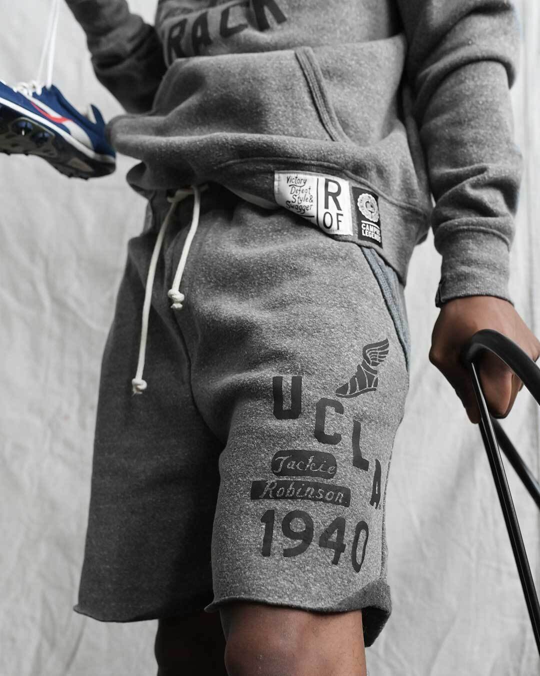 UCLA - Jackie Robinson Track Grey Shorts - Roots of Fight Canada