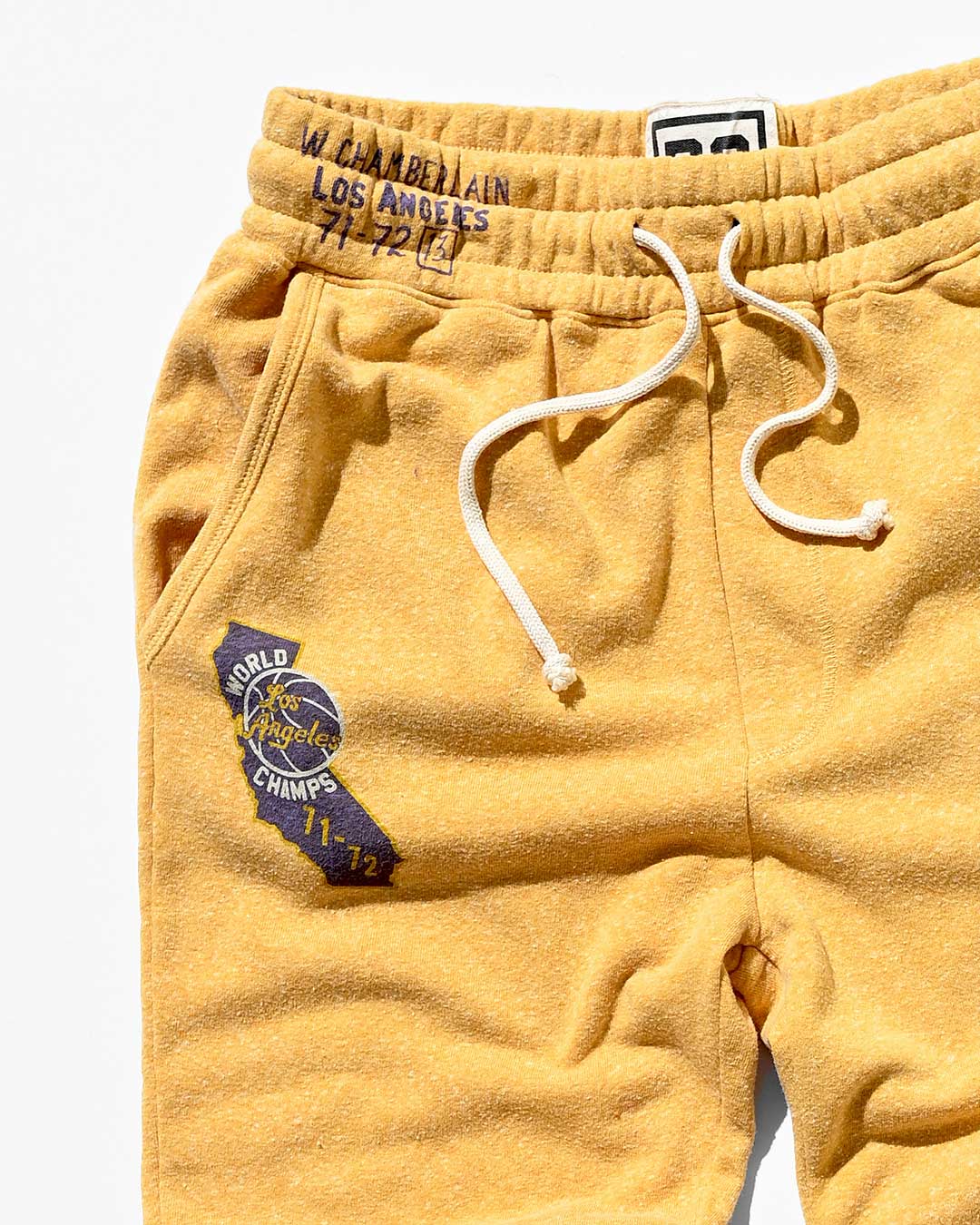 Wilt Chamberlain #13 Gold Sweatpants - Roots of Fight Canada