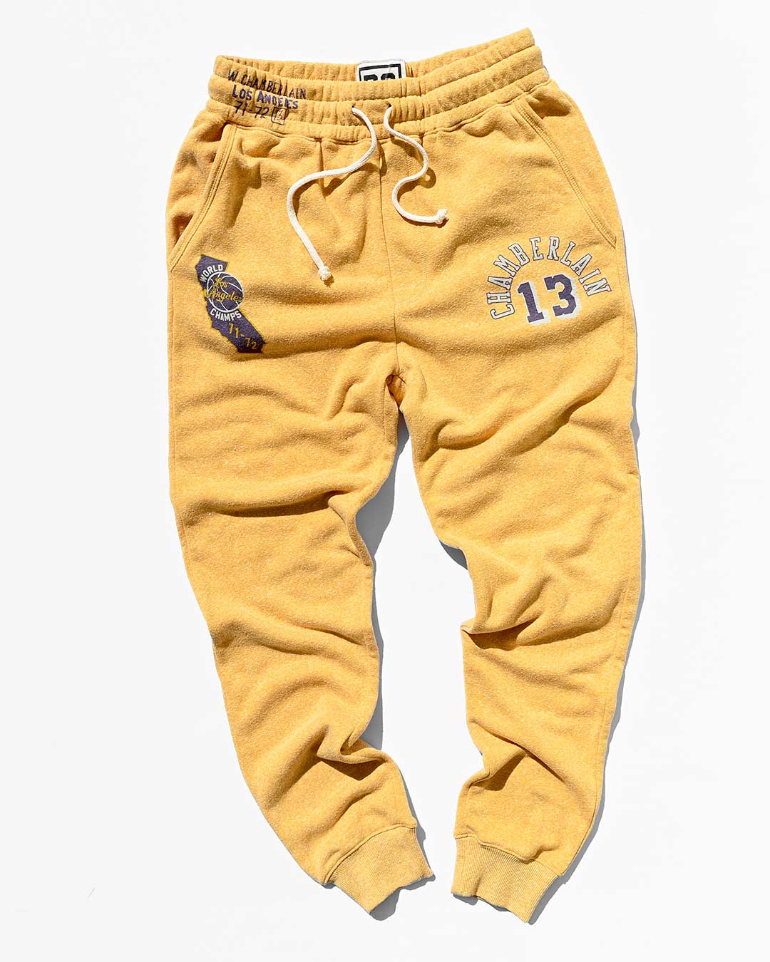 Wilt Chamberlain #13 Gold Sweatpants - Roots of Fight Canada