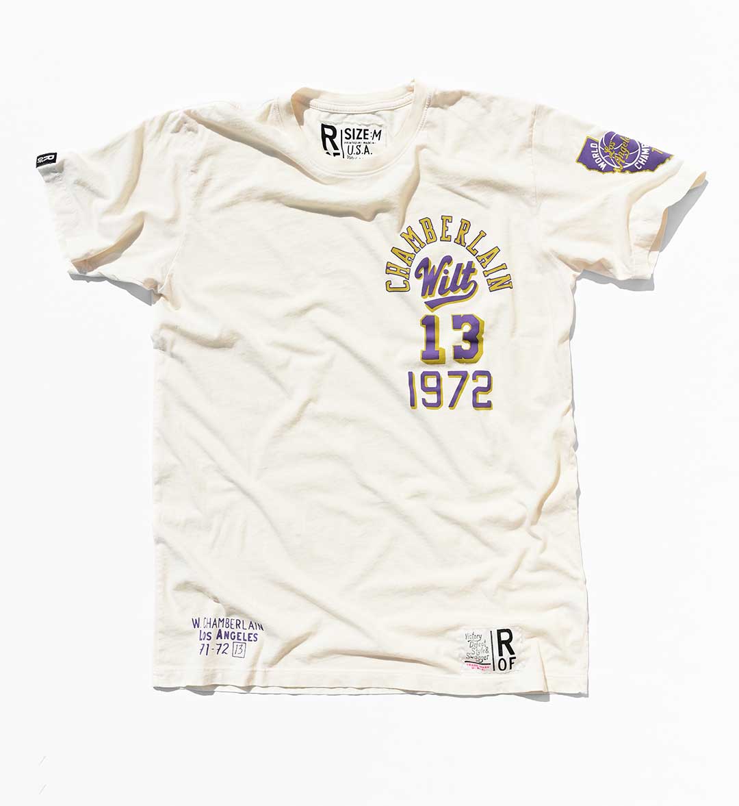 Wilt Chamberlain #13 Vintage White Tee - Roots of Fight Canada